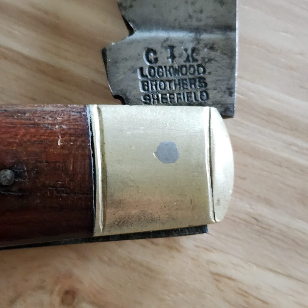 Vintage Lockwood Brothers Sheffield England C+X with Brass Bolsters and Rosewood Handles. – gallery image 4