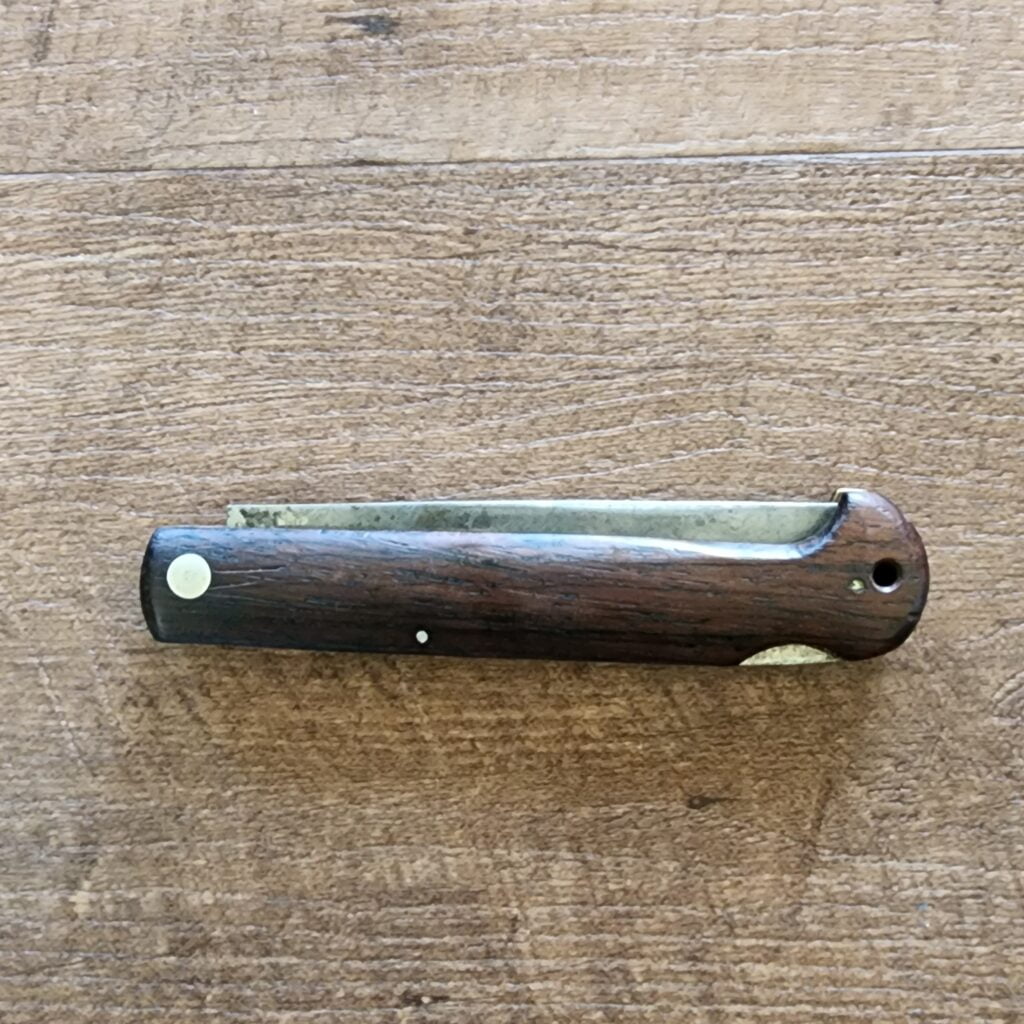 German Vintage folding knife Circa 1930's-1940's Wood Handle Lockback – gallery image 4