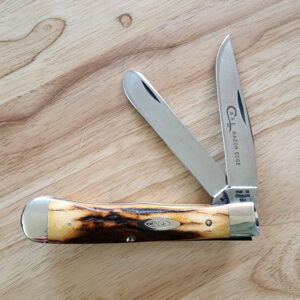Case Vintage 1970's Stag 5254 SSP USA 4 Dot Red Etch Razor Edge knife for sale