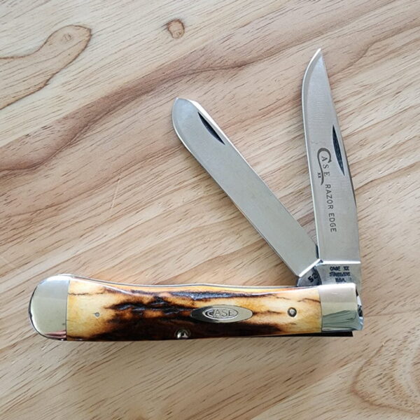 Case Vintage 1970's Stag 5254 SSP USA 4 Dot Red Etch Razor Edge – gallery image 1
