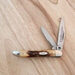 Case XX Vintage 1970's Stag XX USA 52087 3 DOT Blue Scroll knife for sale