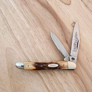 Case XX Vintage 1970's Stag XX USA 52087 3 DOT Blue Scroll knife for sale