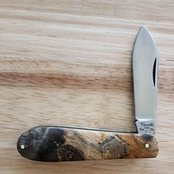 Daniels Family Knife Brands TSAK Exclusive PROTOTYPE Clear Buckeye Burl Little Man Jack – gallery image 1