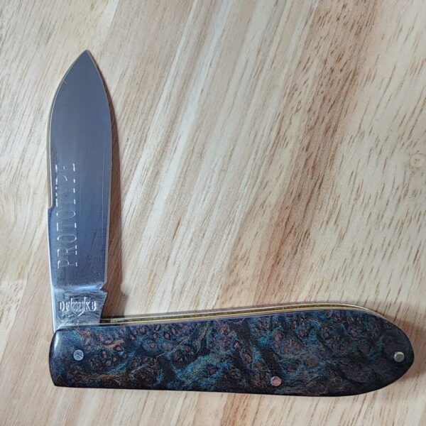 Daniels Family Knife Brands TSAK Exclusive PROTOTYPE Blue Redwood Burl Little Man Jack – gallery image 1