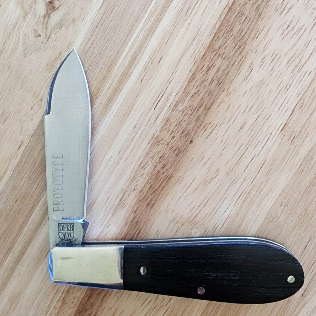 Daniels Family Knife Brands TSAK Exclusive PROTOTYPE Old Man Norman Clear Bog Oak – gallery image 4