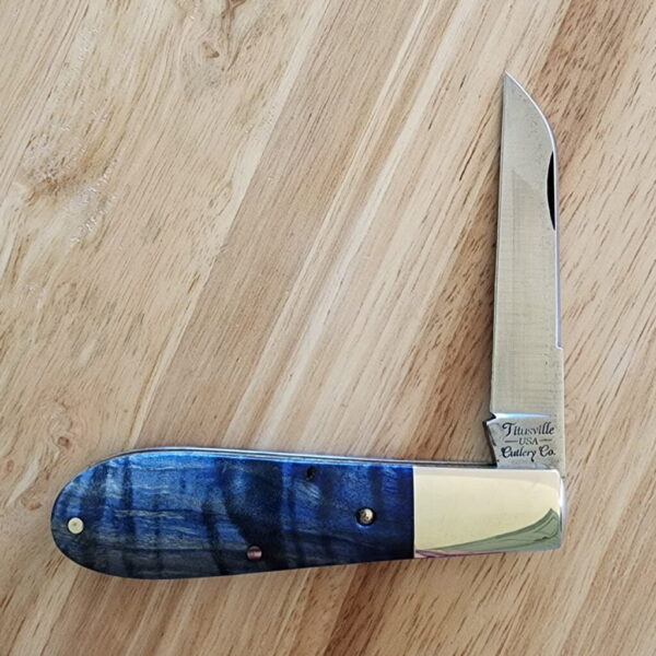 Daniels Family Knife Brands TSAK Exclusive PROTOTYPE Old Man Norman Blue Curly Boxelder – gallery image 1