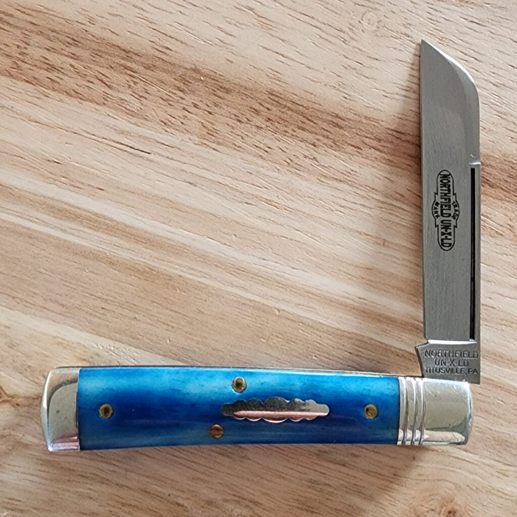 Great Eastern Cutlery #493121 Blue Camel Bone knife for sale