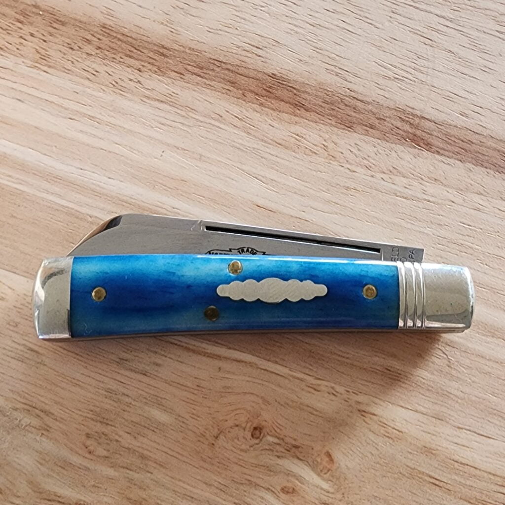 Great Eastern Cutlery #493121 Blue Camel Bone knife for sale