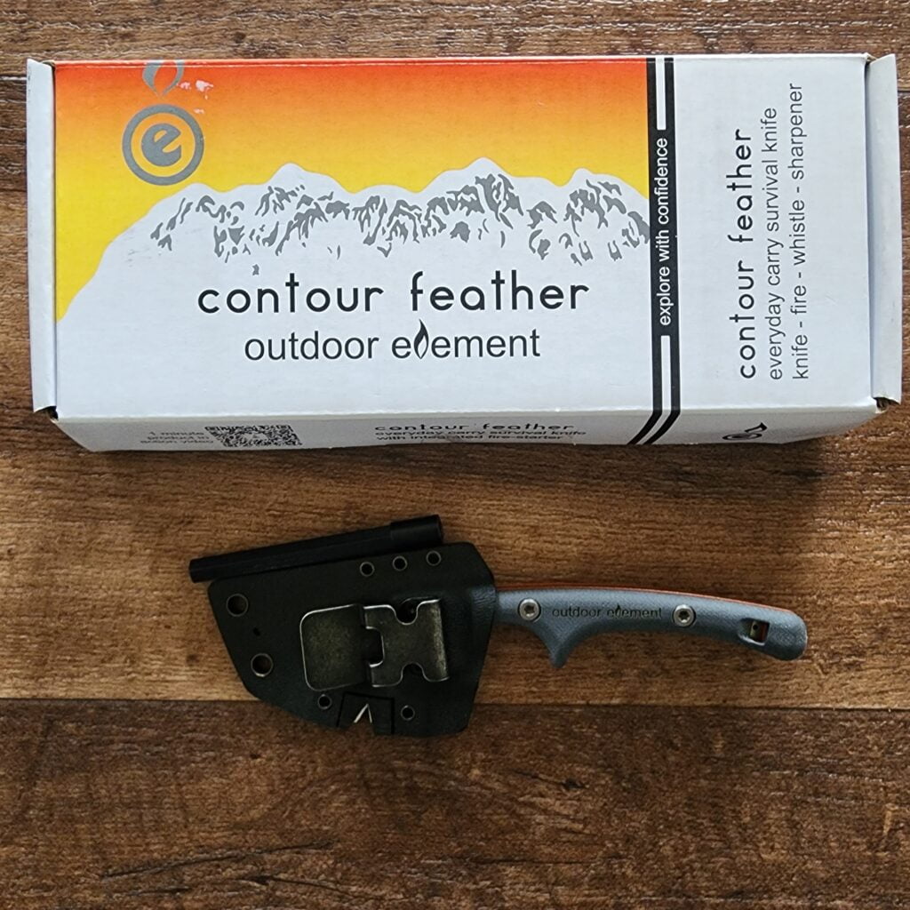 Outdoor Element Contour Feather Fixed VG 10 Steel Blade + Ferro Rod + Whistle – gallery image 2