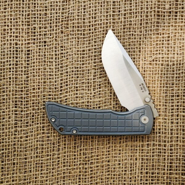 Mcness Mac Custom 3.5" Magnacut. Blue Gray Scales. Geared back Spacer. John Miller BGM Regrind and finger choil added. – gallery image 1