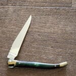 Laguiole Tradition France #440 Green and Red with Beautiful File Work knives for sale
