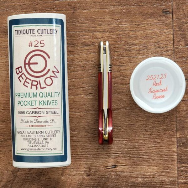 Great Eastern Cutlery #252123 Red Sawcut Bone