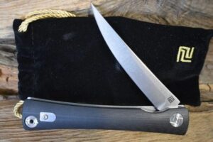 Artisan Waistline Black G10 Curved Handle knives for sale