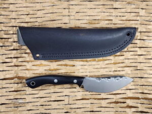Lon Humphry Nessmuk Black Tail in Black Micarta with Forged 52100 Steel knives for sale