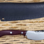 Lon Humphry Nessmuk Black Tail in Plum Micarta with Forged 52100 Steel knives for sale