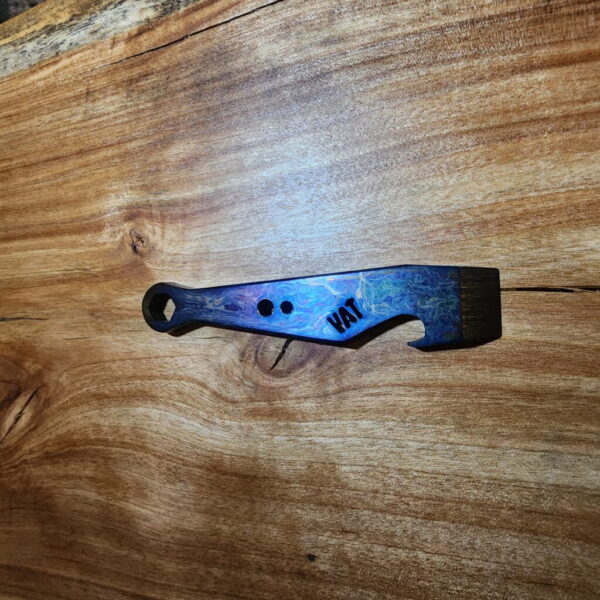Titanium Mini Pry Bar with Beautiful Heat Treat Patina knives for sale
