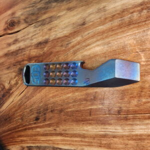 Titanium Mini Pry Bar with Beautiful Heat Treat Patina knives for sale