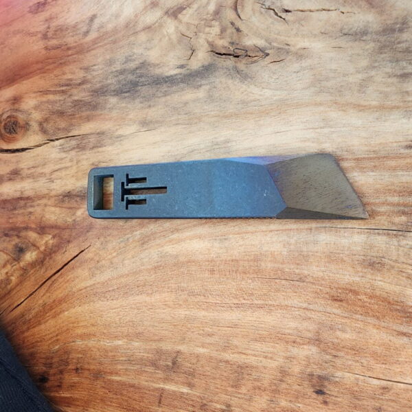 Titanium Mini Pry Bar with Beautiful Heat Treat Patina knives for sale