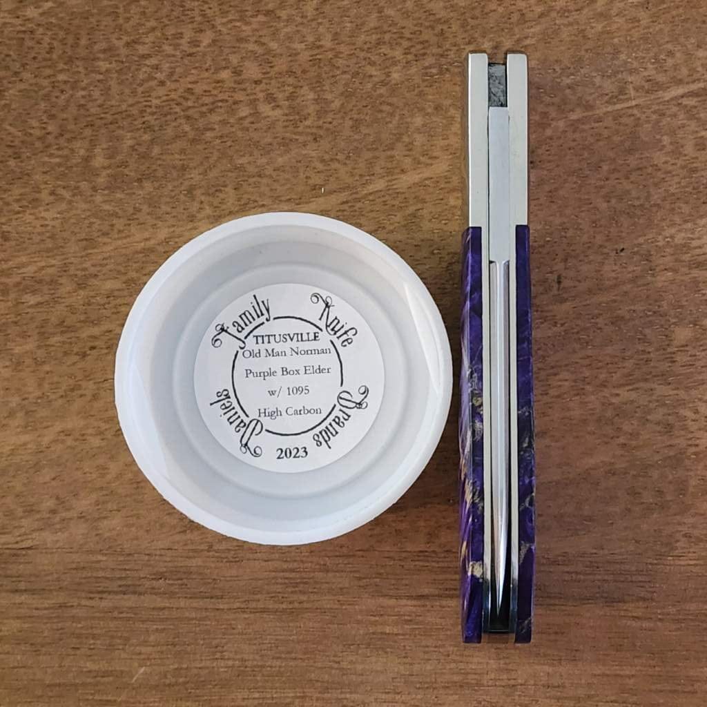 Daniels Family Knife Brands TSAK Exclusive Old Man Norman in Purple Box Elder – gallery image 2