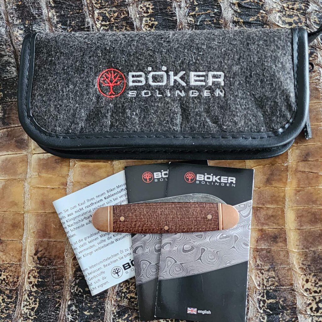 Boker Barlow Solingen SMKW Exclusive Copper Burlap Micarta O1 Tool Steel 111517 – gallery image 11