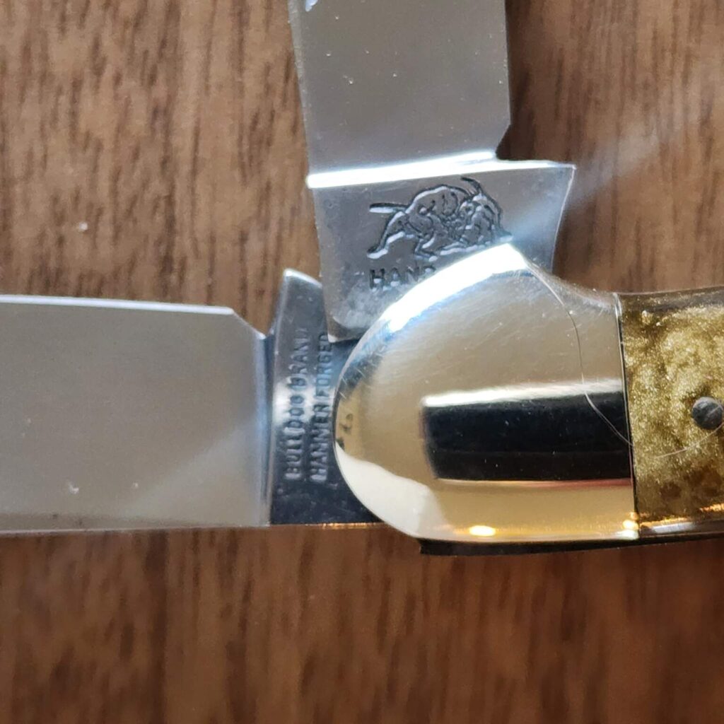 Bulldog Brand 1986 3 Blade Canoe Tobacco Leaf Folder Solingen Germany – gallery image 4