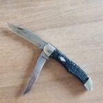 Shapleigh Diamond Edge Folding Hunter Vintage, heavily used, weak springs. knife for sale