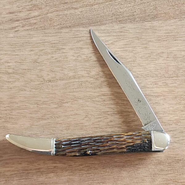 Shapleigh Hardware Diamond Edge Toothpick in Brown Peachseed Jigged Bone Vintage – gallery image 1