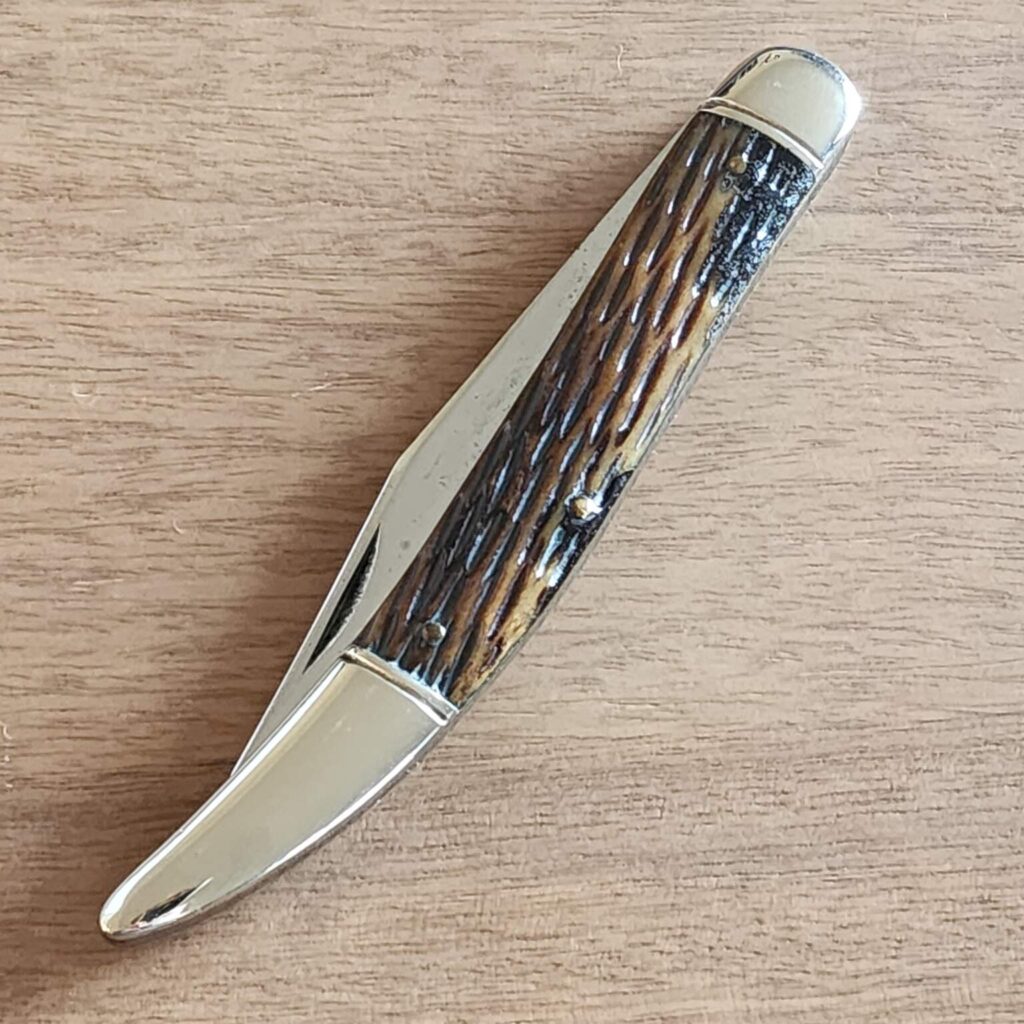 Shapleigh Hardware Diamond Edge Toothpick in Brown Peachseed Jigged Bone Vintage – gallery image 4