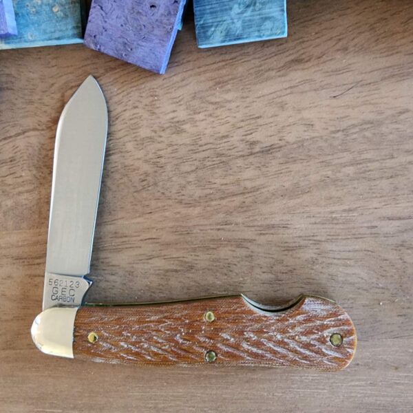 Great Eastern Cutlery #562123 EO Jigged Natural Linen Micarta
