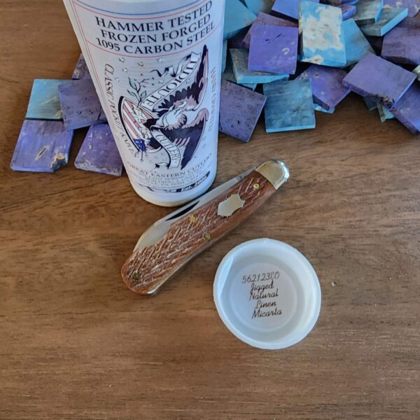 Great Eastern Cutlery #562123 EO Jigged Natural Linen Micarta