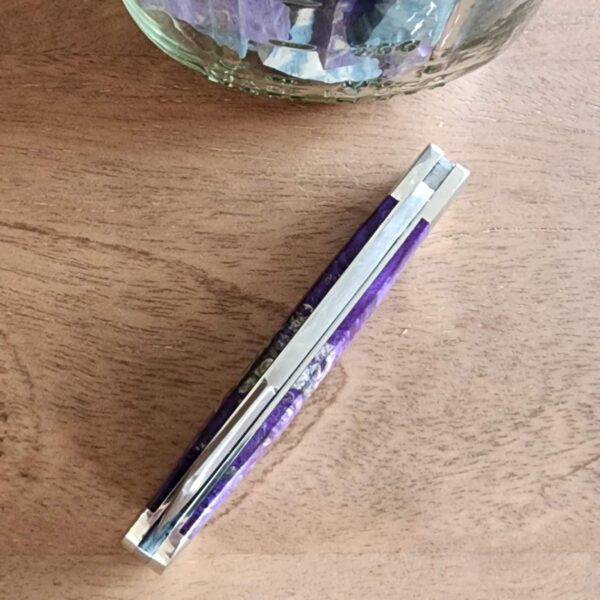 Titusville Big Easy Cotton Sampler Purple Boxelder 1095 Carbon W/ Long Pull 1 of 15 knives for sale