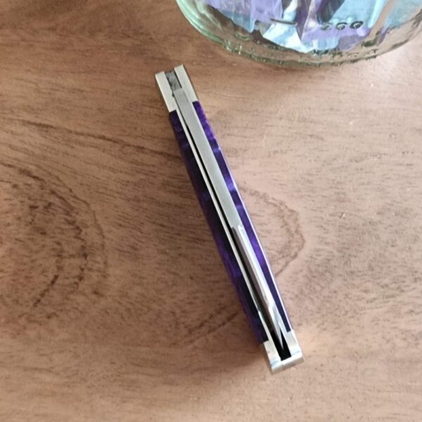 Titusville Big Easy Cotton Sampler Purple Boxelder 1095 Carbon W/ Long Pull 1 of 15 knives for sale