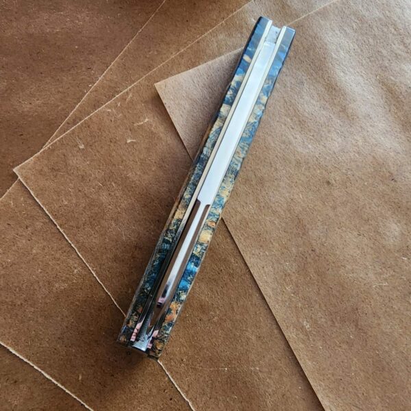 Titusville Big Easy Cotton Sampler Blue Boxelder Shadow Pattern 1095 Carbon W/ Long Pull 1 of 15 knives for sale
