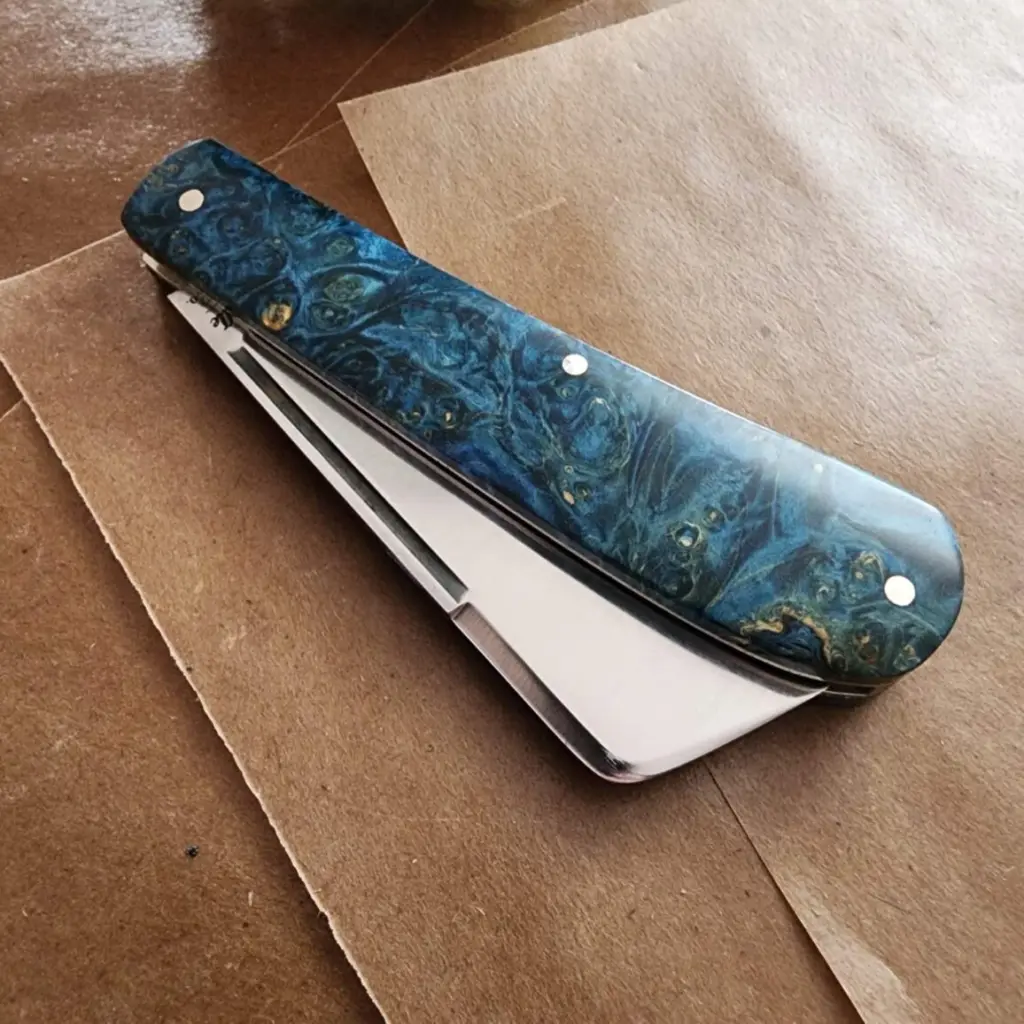 Titusville Big Easy Cotton Sampler Blue Boxelder Shadow Pattern 1095 Carbon W/ Long Pull 1 of 15 knife for sale
