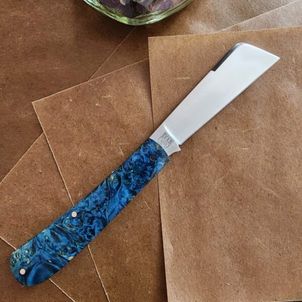 Titusville Big Easy Cotton Sampler Blue Boxelder Shadow Pattern 1095 Carbon W/ Long Pull 1 of 15 knives for sale