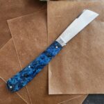 Titusville Big Easy Cotton Sampler Blue Boxelder Shadow Pattern 1095 Carbon W/ Long Pull 1 of 15 knives for sale