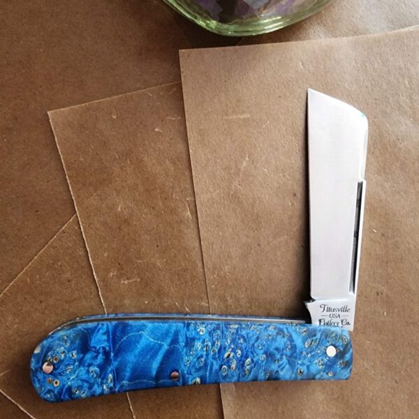 Titusville Big Easy Cotton Sampler Blue Boxelder Shadow Pattern 1095 Carbon W/ Long Pull 1 of 15 knives for sale