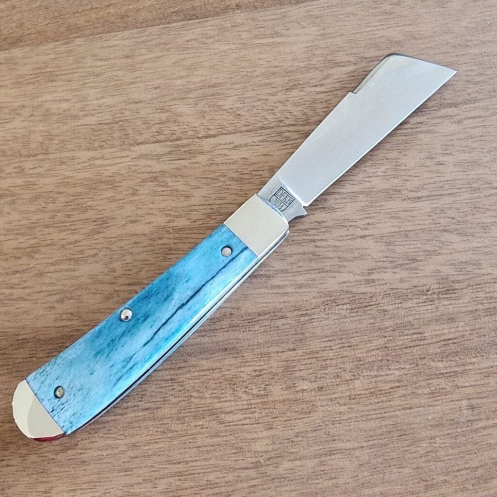 Titusville TSA Exclusive Mermaid Blue Giraffe Bone Big Easy Cotton Sampler 1095 Carbon W/ Long Pull 1 of 6 knife for sale
