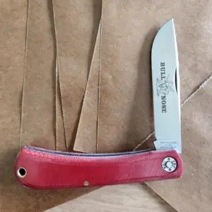 Great Eastern Cutlery #715121 Red Linen Micarta knives for sale