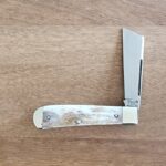Titusville TSA Exclusive Brown Sugar Giraffe Bone Big Easy Cotton Sampler 1095 Carbon W/ Long Pull 1 of 6 knife for sale