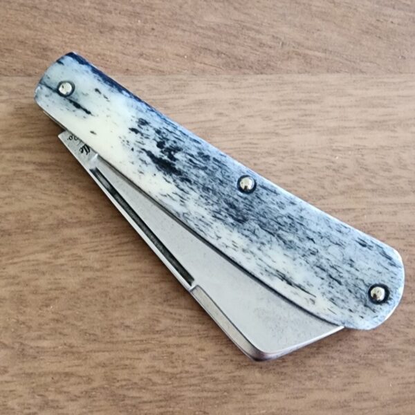 Titusville TSA Exclusive Lone Wolf Giraffe Bone Big Easy Cotton Sampler Shadow Pattern 1095 Carbon W/ Long Pull 1 of 6 knives for sale