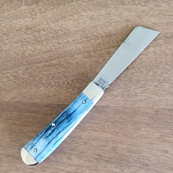 Titusville TSA Exclusive Olympic Blue Giraffe Bone Big Easy Cotton Sampler 1095 Carbon W/ Long Pull 1 of 6 knives for sale