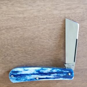 Titusville TSA Exclusive Olympic Blue Giraffe Bone Big Easy Cotton Sampler Shadow Pattern 1095 Carbon W/ Long Pull 1 of 6 knives for sale