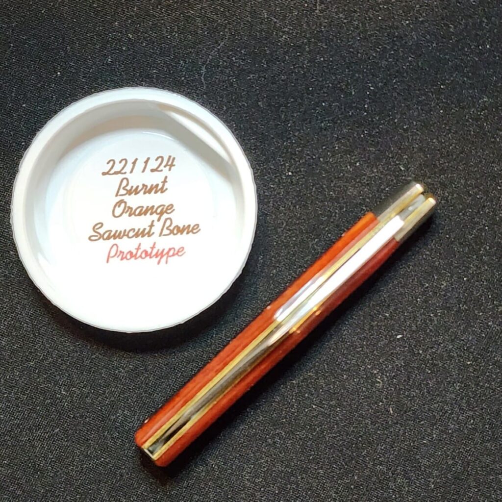 Great Eastern Cutlery #221124 Burnt Orange Sawcut Bone PROTOTYPE – gallery image 2