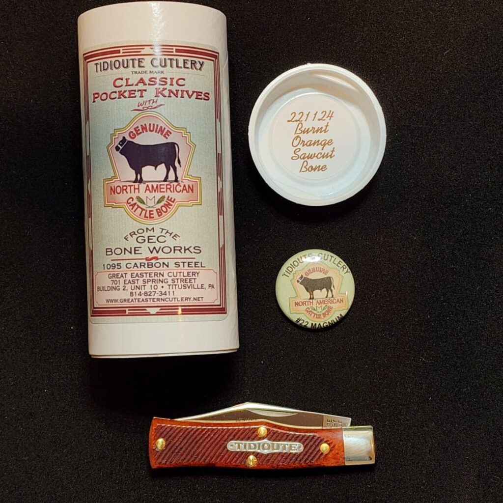 Great Eastern Cutlery #221124 Burnt Orange Sawcut Bone knife for sale