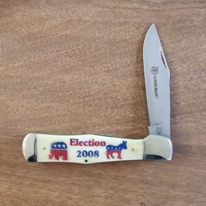 Rough Rider Election 2008 RR145 EL in 440 SS and Smooth White Bone knives for sale