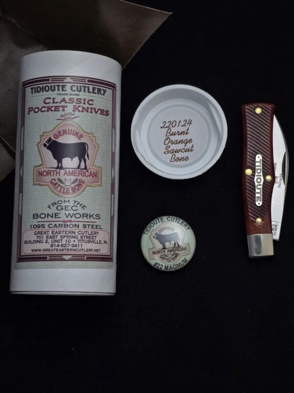 Great Eastern Cutlery #220124 Burnt Orange Sawcut Bone – gallery image 1