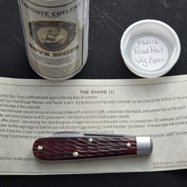 Great Eastern Cutlery #142116 Rust Red Jigged Bone