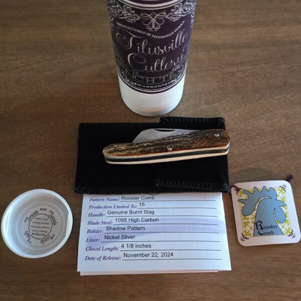 Titusville Cutlery Rooster Comb Genuine Burnt Stag Shadow Pattern 1 of 15 11/2024