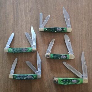 Remington 200 Year Anniversary Knife Set in Green Jigged Bone (Set of 5) knives for sale